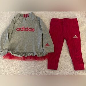 Adidas Gray and Pink Toddler Set